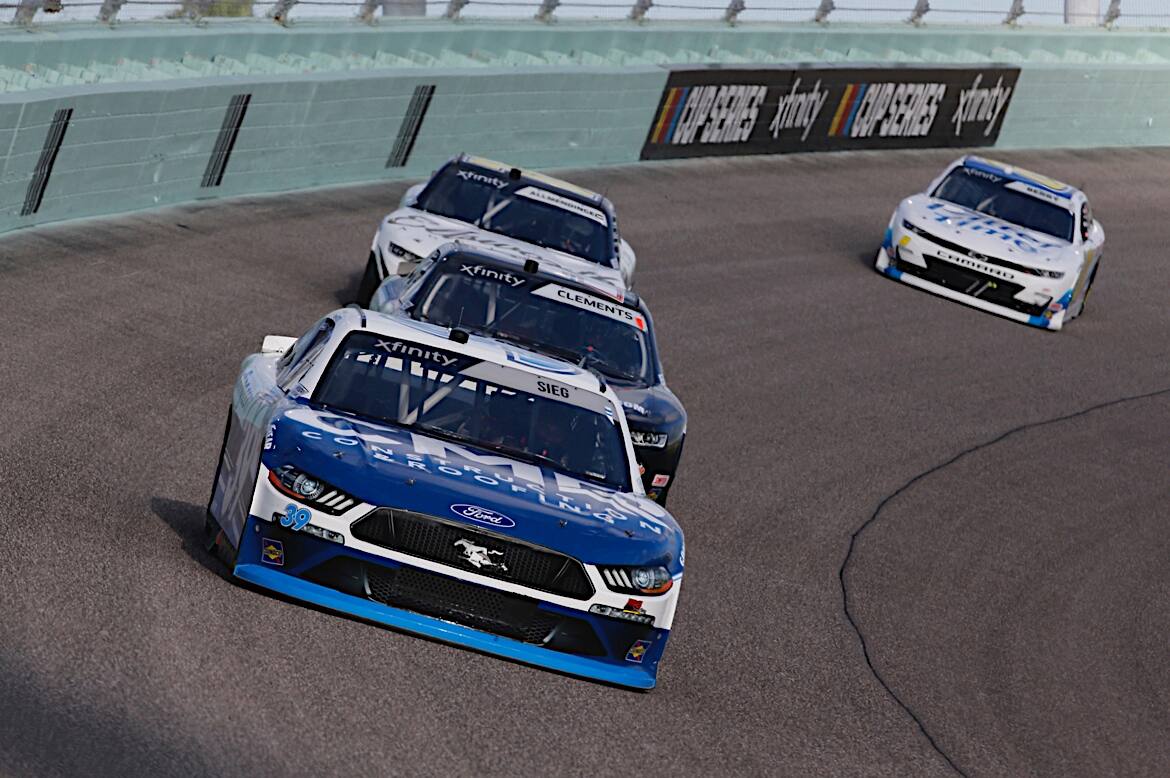 All three Mustangs finished inside the top 11 in Saturday's NASCAR Xfinity Series race. All three Mustangs finished inside the top 11 in Saturday's NASCAR Xfinity Series race.